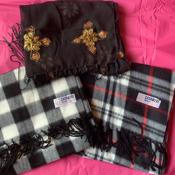 Ladies scarves 2/cashmere, 1/polyester wrap - Picture 1 of 3